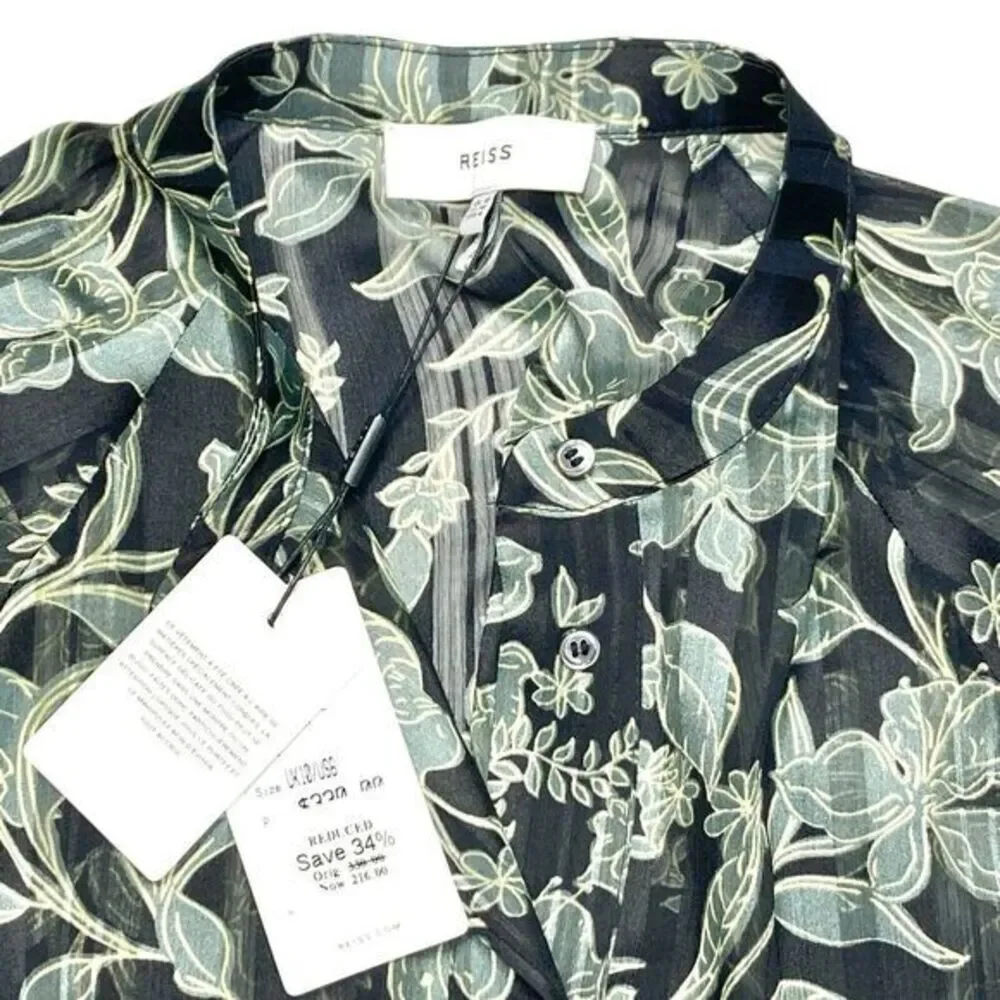 Reiss Women Larissa Mini Dress 6 Floral Belted Long Sleeve Event Party Easter